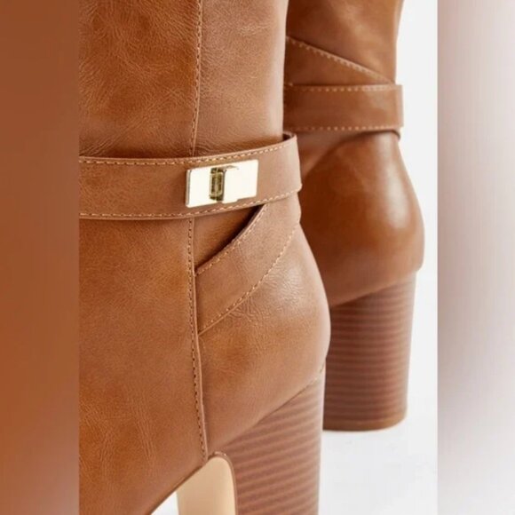 JustFab Piya Block Heeled Knee High Riding Boots - Picture 5 of 10